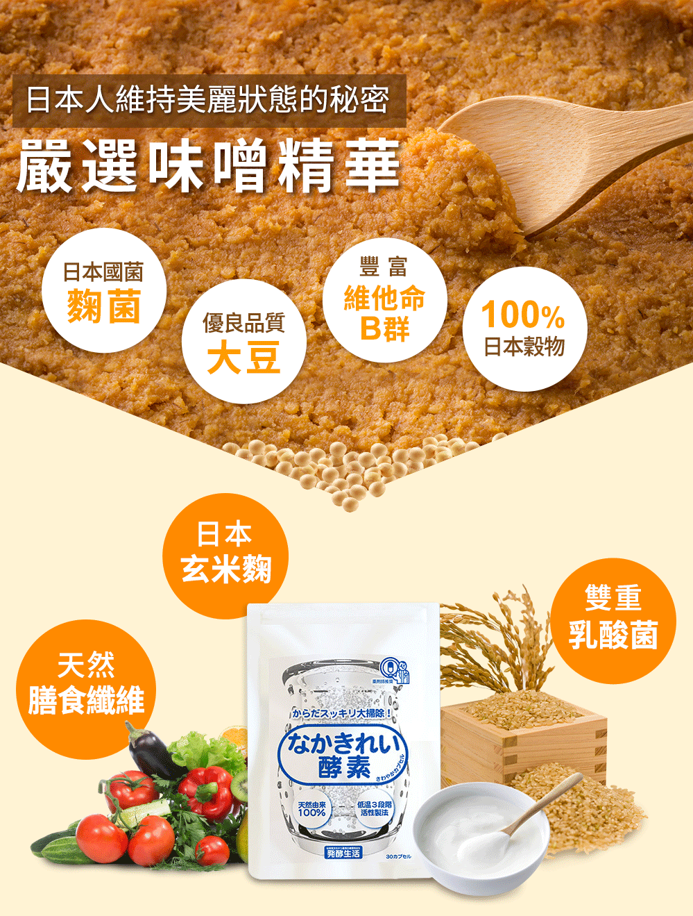 日本國菌?菌 優良品質大豆 維他命B群 100%日本穀物