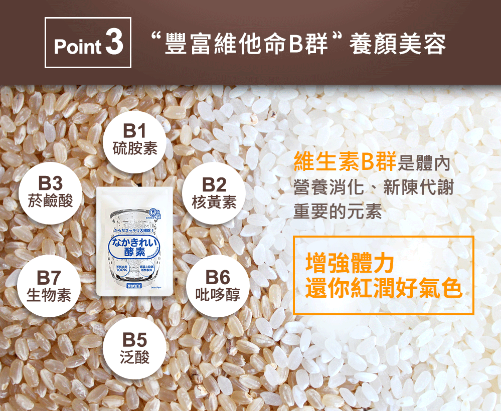豐富維他命B群 養顏美容