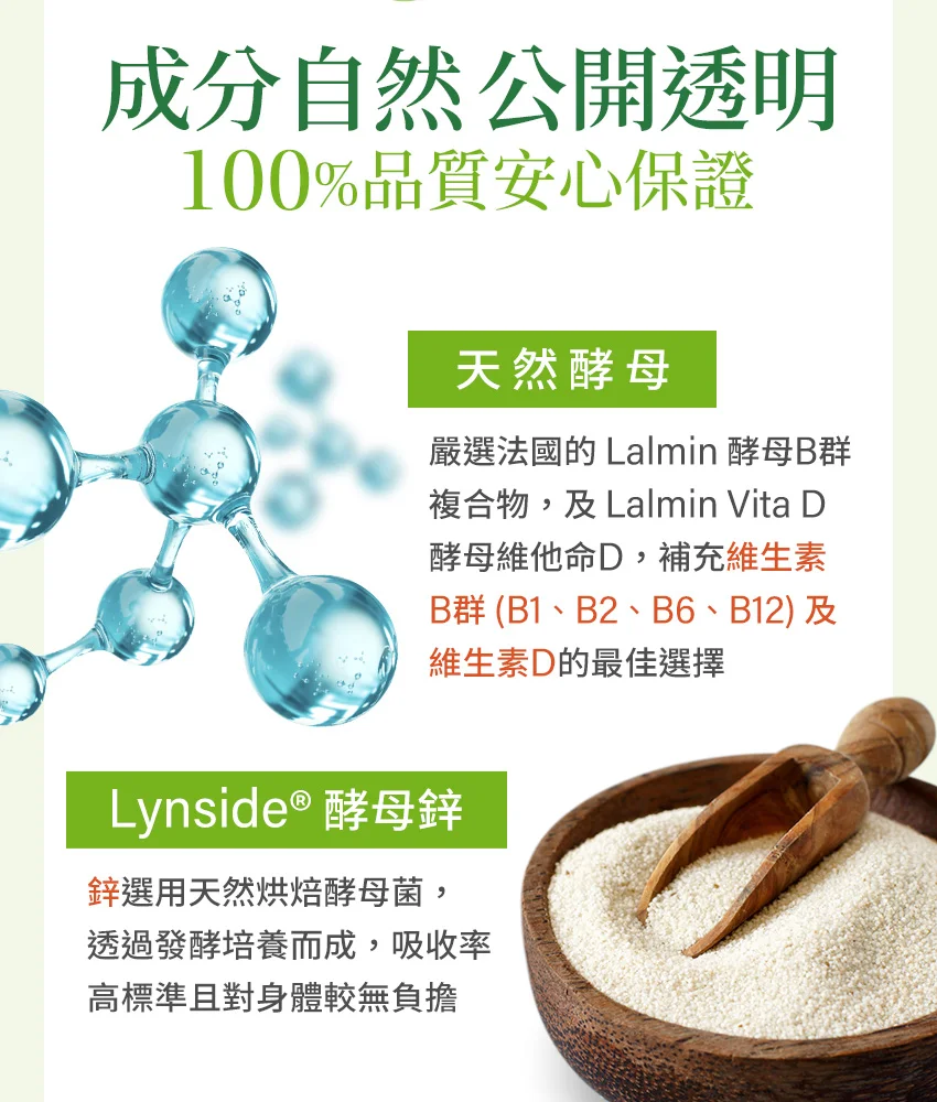 成分自然公開透明 天然酵母 Lynside®酵母鋅